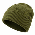 Unisex Zopfstrickmütze Olivgrün