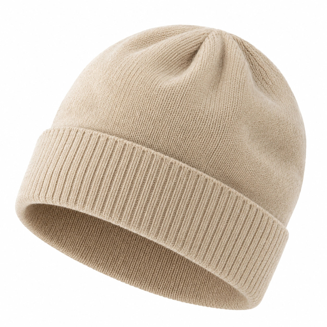 Unisex Beanie Strickmütze Beige
