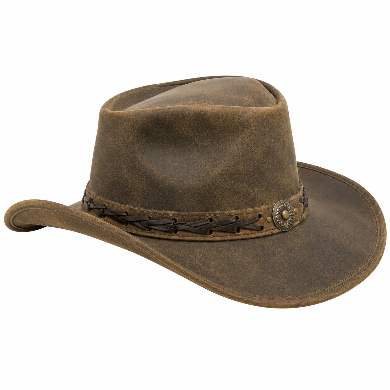 Klassischer Cowboy-Hut mit breiter Krempe in Braun