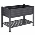 Hochbeet aus Metall mit Regal, Dunkelgrau