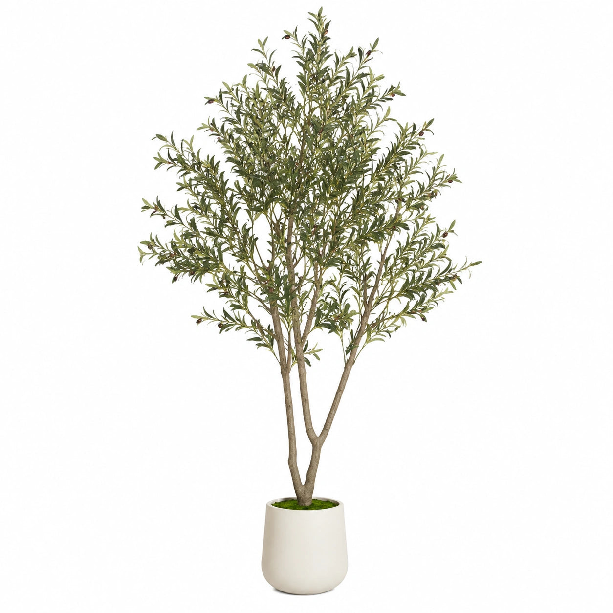 Künstlicher Olivenbaum im Keramiktopf 160 cm Grün/Weiß