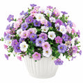 Künstliches Petunien-Blumenarrangement im Topf Lila/Weiß/Rosa