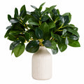 Künstliche Pflanze in Keramikvase Grün Beige 35cm