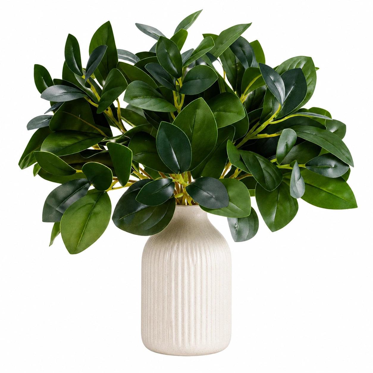 Künstliche Pflanze in Keramikvase Grün Beige 35cm